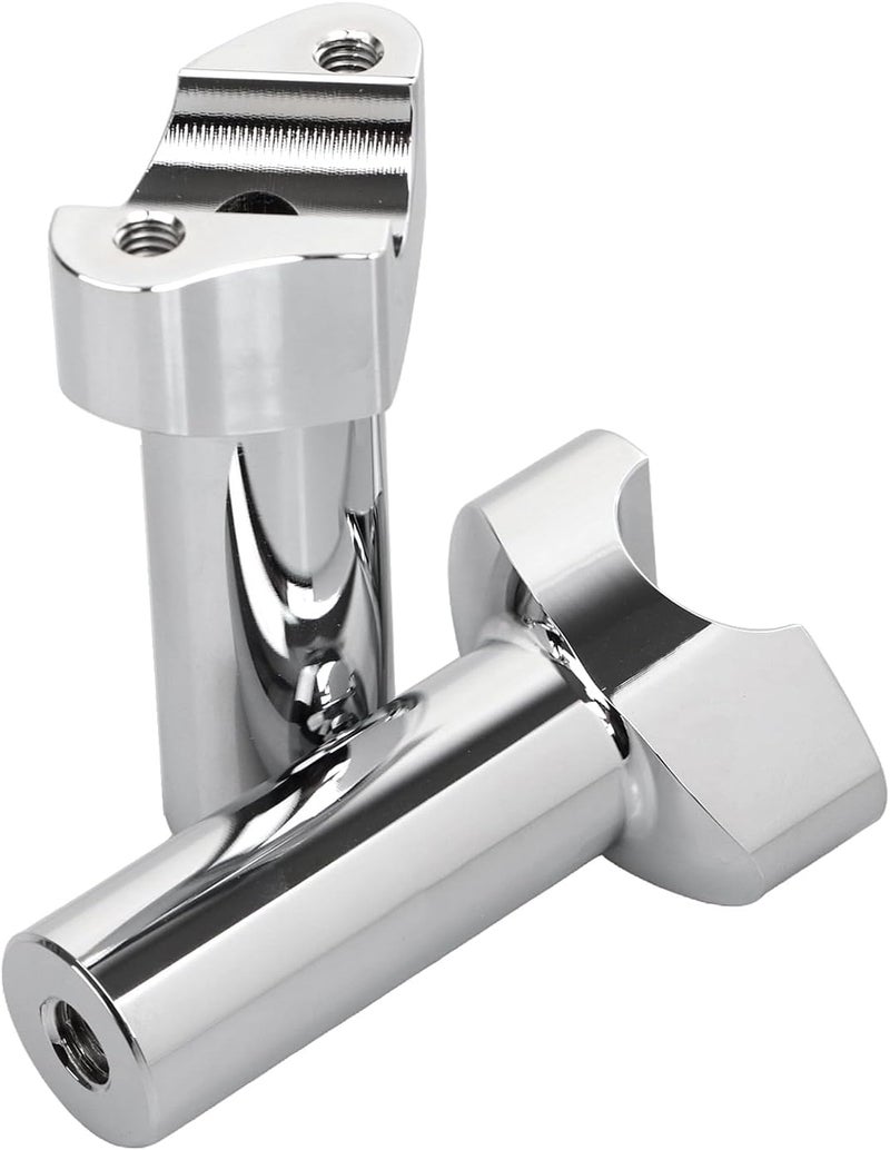 YDLMT Chrome Motorcycle 4 inch Straight Handlebar Riser Fit for Harley 1" Handlebars Dyna Street bob Heritage Softail Sportster XL 883 1200 - Image 1
